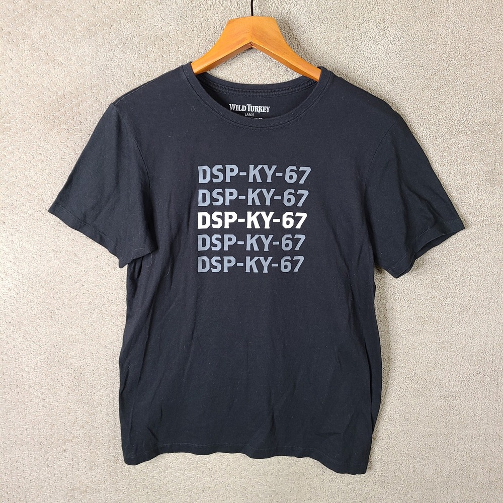 Wild Turkey Shirt Mens Large Black Bourbon Whiskey Distillery Graphic Casual